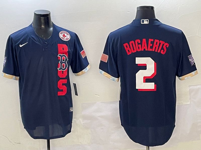 Men Boston Red Sox  #2 Bogaerts Blue All star Game 2025 Nike MLB Jersey style 2->boston red sox->MLB Jersey